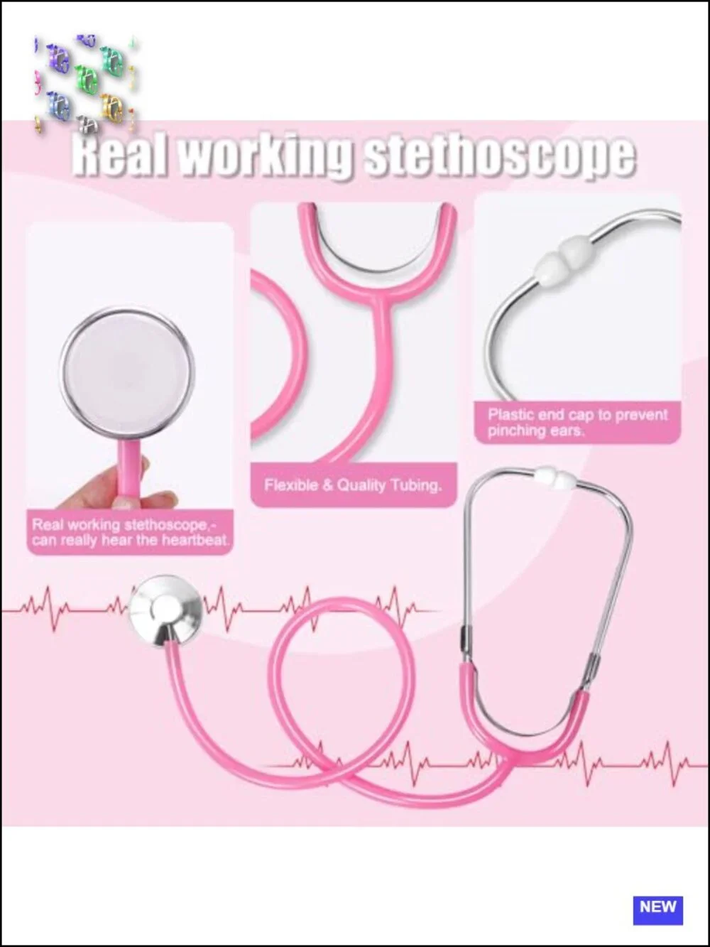 12-Piece Kids Doctor Costume Set | Nurse Dress-Up with Working Stethoscope